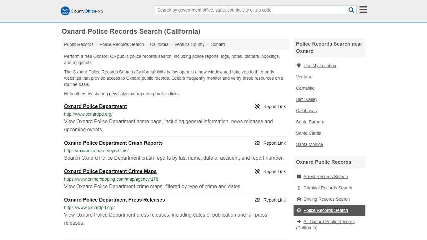 Police Records Search - Oxnard, CA (Accidents & Arrest Records)
